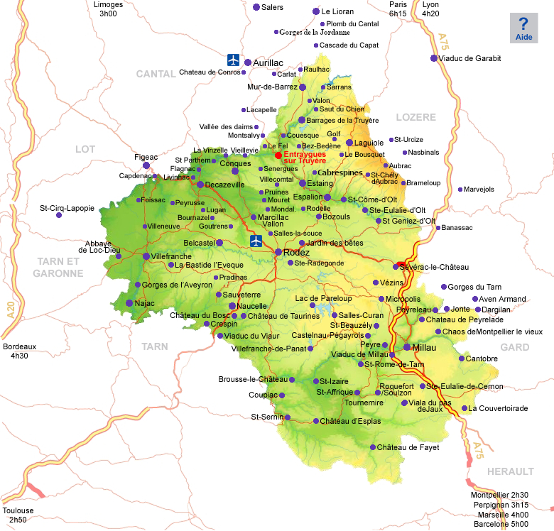 Tourist places has to see and has to visit in Aveyron and the Cantal