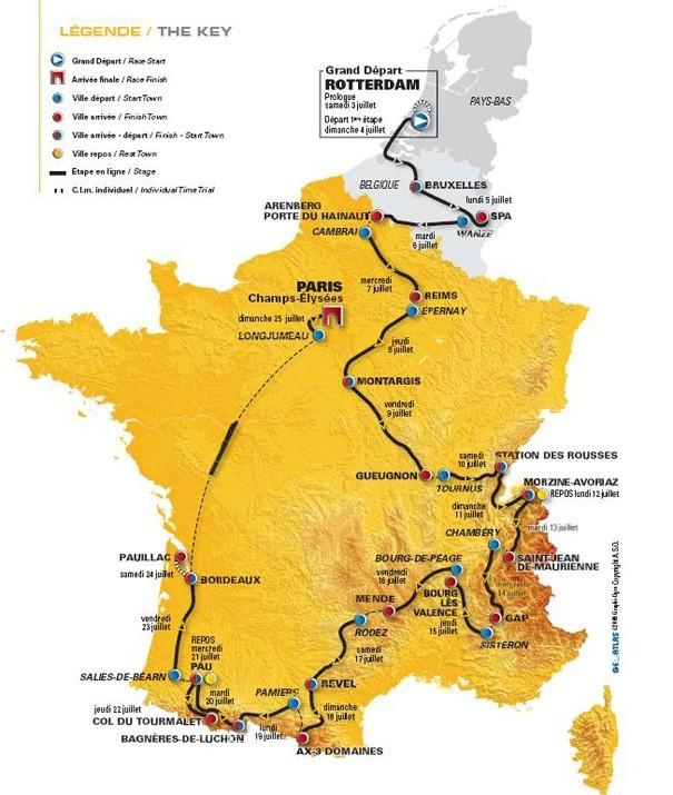 Le parcours du Tour de France 2010