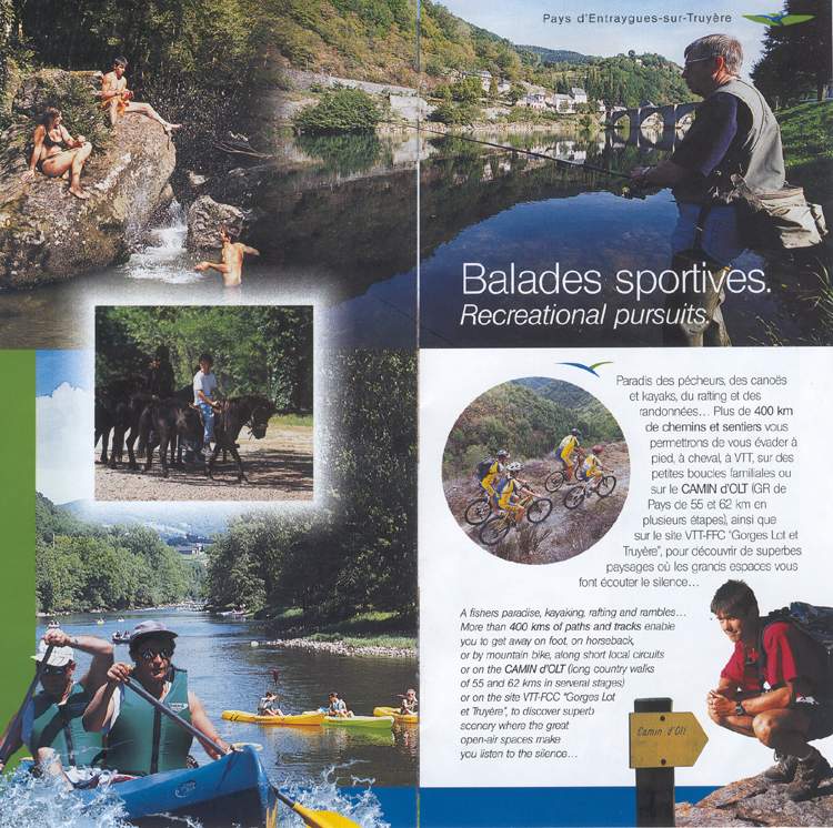 Recreational pursuits in the paths and tracks of Aveyron