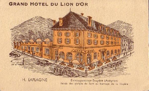 Hotel du lion d'or à Entraygues sur Truyère<br>Relais des gorges du Tarn au barrage de la Truyère