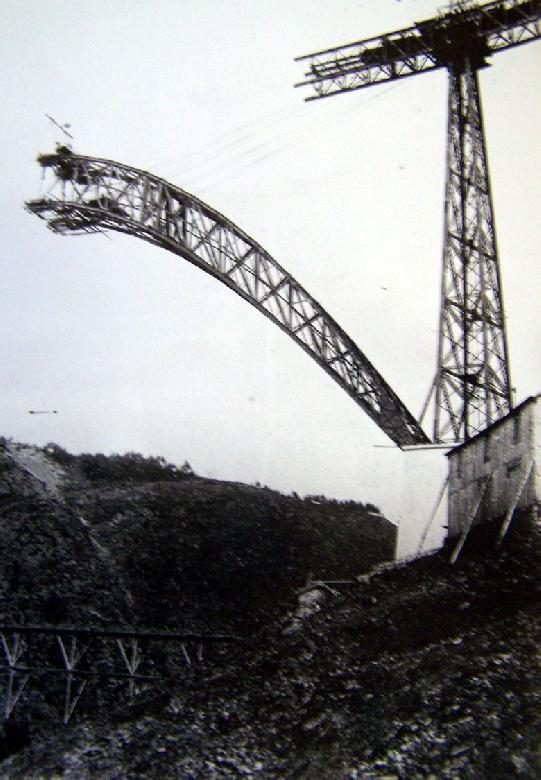 Construction du pont viaduc de Garabit