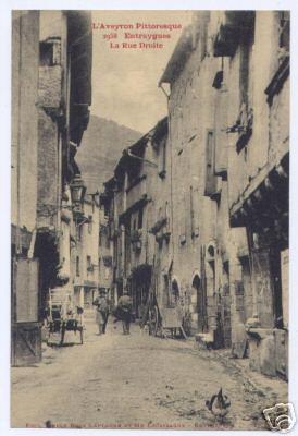 Entraygues - Rue droite en 1920 - Aveyron - France